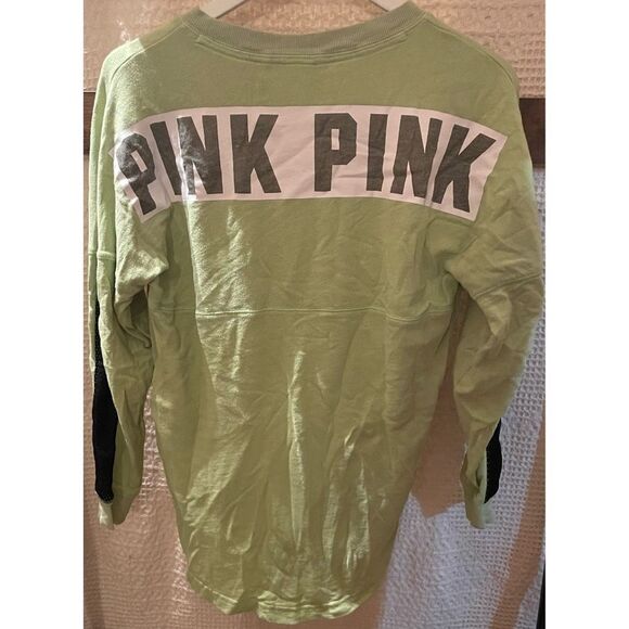 Victoria's Secret PINK French Terry Sweatshirt Top Size XS Light Green - Picture 2 of 4